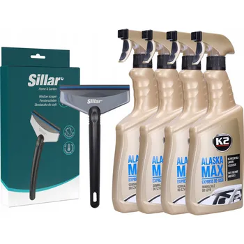 Autoškrabka Škrabka na okna Sillar SIL103 + 4x Rozmrazovač oken Atomizér 700ml