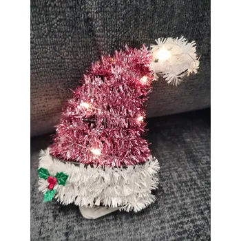 Čepice Ozdobný přívěsek čepice s osvětlením 13 cm růžová