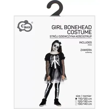 Karnevalový kostým dívčí kostým kostlivec 110–120 cm