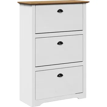 Botník VidaXL Botník BODO, bílo-hnědý, 80x35x118 cm