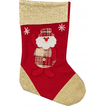 Vánoční dekorace Vánoční punčocha na dárky třpytivá 36cm Mikuláš