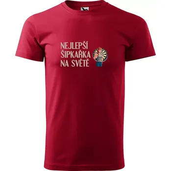 Pánské oblečení Sablio Tričko s potiskem Nejlepší šipkařka na světě - červené L