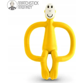 Hračka pro kojence Ortodontické kousátko Matchstick Monkey, žlutá guma