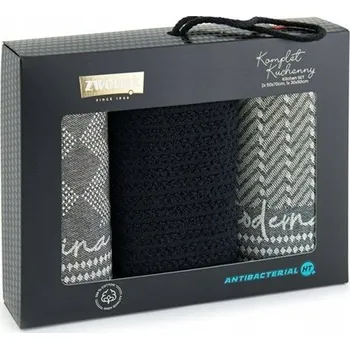 Utěrka Sada kuchyňských utěrek Zwoltex dárek dárky vánoční moderní černá