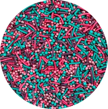 Jedlá dekorace na dort Cukrové zdobení růžové, fialové a modré Florence No. 2 (50 g) ▹