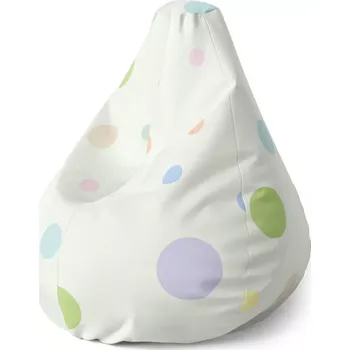 Sedací pytel Sablio Sedací vak Pear Tříbarevné puntíky - 140 x 100 x 25 cm