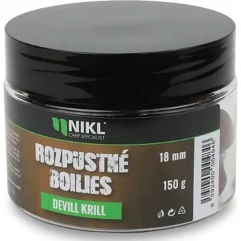 Boilies Návnada Nikl 0 kg Niklované rozpustné kuličky Devill Krill 14 mm, 250 ml