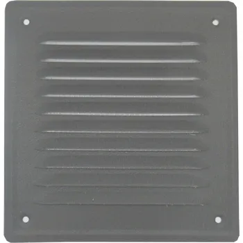 Větrací mřížka VENTILAČNÍ MŘÍŽKA 20x20 KOMÍNOVÁ SE ŠIKMOU KOVOVOU SÍŤKOU SVĚTLE ŠEDÁ