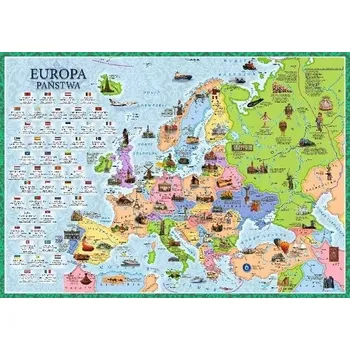 Obraz Politická mapa světa pro děti s kouzelným fixem Demart 71 cm x 51 cm