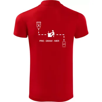 Pánská košile Programátor mobil - Polokošile Victory sportovní (dresovina) - XL ( Červená )