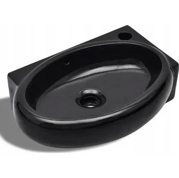 Umyvadlo Umyvadlo nástěnné asymetrické vidaXL 41 cm černé