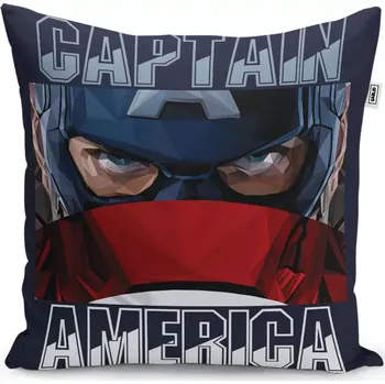Polštář Sablio Polštář Kapitán Amerika pohled přes štít - 40x40 cm