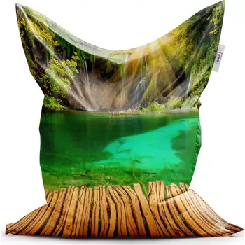 Sedací pytel Sablio Sedací vak Classic Jezírko s vodopádem - 150x100 cm