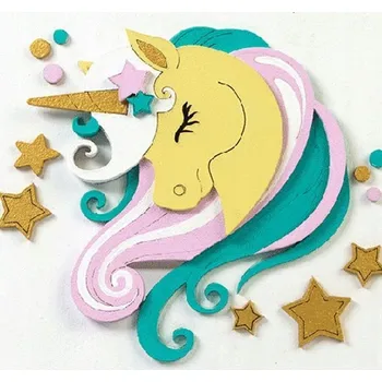 Obraz Kreativní sada 3D jednorožec 2 18x18cm