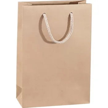 Dárková taška Papírová taška, 18 x 8 x 26 cm, 20 ks Kraftlux eko béžová AWIH