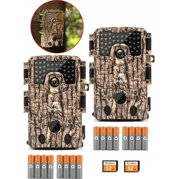 Bezpečnostní kamera LOVEČECKÁ KAMERA 4K 30FPS 48MP, S NOČNÍM VIDĚNÍM, IR, 32GB KARTA A 8AA BATERIE