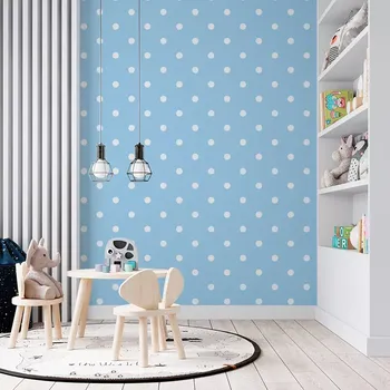 Tapeta Sablio Tapeta Bílé tečky na modré - 125x75 cm
