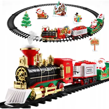 Obraz CHRISTMAS TRAIN SET ELEKTRICKÝ VLÁČEK ZVUKOVÝM SVĚTLEM PRO DĚTI