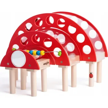 Dřevěná hračka DREWNIANA STACJA KOLEJOWA DLA POCIĄGÓW SADA STŘECHA HODINY 3 DÍLY