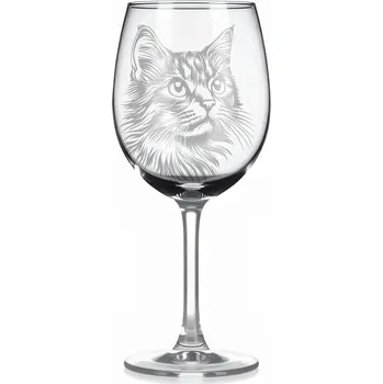 Sklenice Sklenice na víno s kočkou – motiv 195