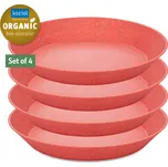 Sada 4 hlubokých talířů koralové barvy Connect Koziol