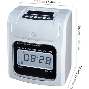 LCD elektrický docházkový stroj s hodinami Nové zboží