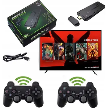 Herní konzole HDMI TELEVIZNÍ HERNÍ KONZOLE SE 2 GAMEPADY, PAMĚŤOVÁ KARTA 64 GB S 20000+ HRY