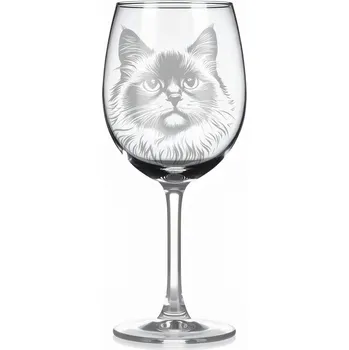 Sklenice Sklenice na víno s kočkou – motiv 122