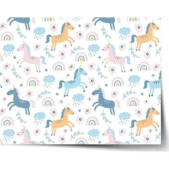 Plakát Sablio Plakát Duhoví jednorožci - 60x40 cm