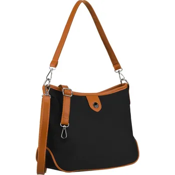 Kabelka Peterson Dámská městská kabelka jednokomorová a se zapínáním na zip Barva: černá || hnědý