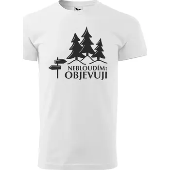 Pánské tričko Sablio Tričko s potiskem Nebloudím! Objevuji - bílé XL