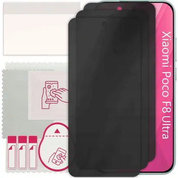 Pouzdro na mobilní telefon 3x Hybridní Sklo s Filtrem Soukromí pro Xiaomi Poco F8 Ultra, PRIVACY