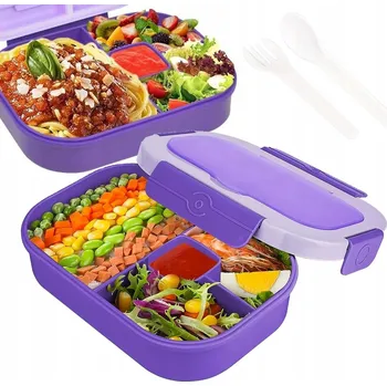 Svačinový box Svačinový Box Lunchbox s přihrádkami, nádoba na jídlo, příbor, 1300 ml
