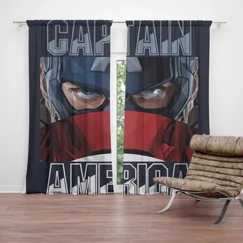 Závěs Sablio Závěs Kapitán Amerika pohled přes štít: 2ks 140x250cm