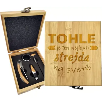 Víno Sablio Dárková sada na víno Tohle je ten nejlepší strejda na světě: 147×168×49 mm