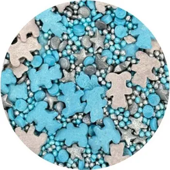 Cukrové zdobení modro-stříbrní medvídci 1kg - I LOVE CAKES | Skvělé pro Váš domácí dort