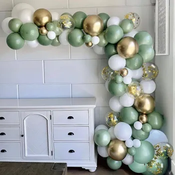 Přisada na vaření a pečení Balónková girlanda zlato zelené 52ks - Cakesicq | Cukrářské potřeby