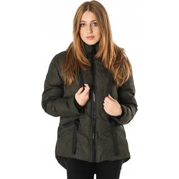 Teplá Zimní Bunda Dámská péřová zateplená s kapucí na zimu 739-1 vel. S