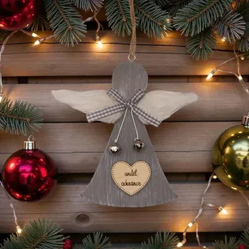 Dekorace z Řečice Anděl ochránce 16cm závěsný šedý