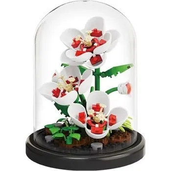 ostatní stavebnice Dekorační mikro stavebnice ibišku 85 x 85 x 106 mm 151 ks Květinový model v květináči v průhledné krabičce Kreativní domácí ozdoba a dárek