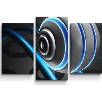 Obraz Sablio Obraz - 3-dílný Modrá koule - 75x50 cm