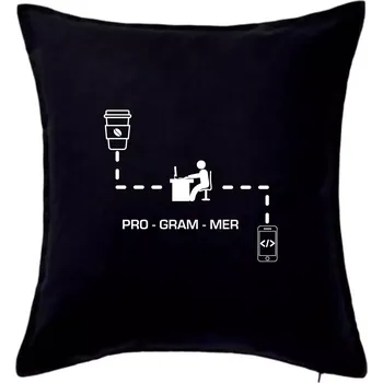 Polštář Programátor mobil - Polštář 50x50 - 50x50 - Pouze potah ( Černá )