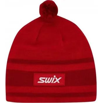 Čepice Pletená čepice Swix TRADITION LIGHT S/M Červená, Bílá