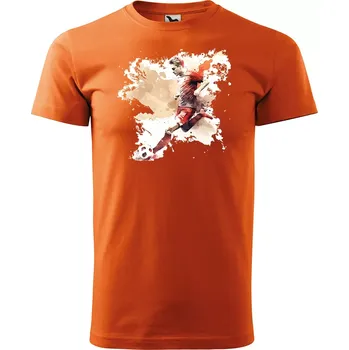 Pánské tričko Sablio Tričko s potiskem Fotbalista 2 - oranžové S