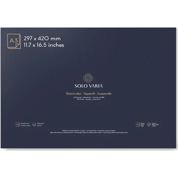 Akvarelový papír A3, 100% bavlna, lisovaný za studena, 300 g/m2, 20 listů