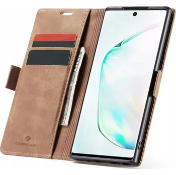 Pouzdro na mobilní telefon Pouzdro s klopou Spacecase pro Samsung Galaxy Note 10, hnědé