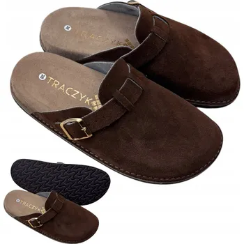 Dámské pantofle NAZOUVÁKY LÉKAŘSKÉ Ortopedické CHODAKI PŘÍRODNÍ KŮŽE HNĚDÉ FUSBET vel.44