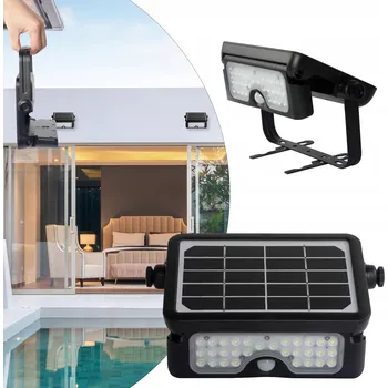 Venkovní osvětlení Solární LED halogenový reflektor 5W s pohybovým senzorem, 4000K, IP65 Eko-light