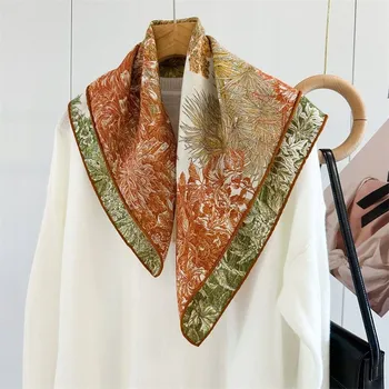 Šátek Šátek 30% hedvábí, 70% vlna, 65x65 cm - Luxusní jemný šátek s ručně rolovaným lemem