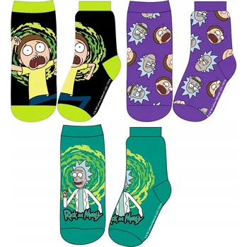 Pánské ponožky 3-pack ponožky RICK A MORTY velikost 27-30
